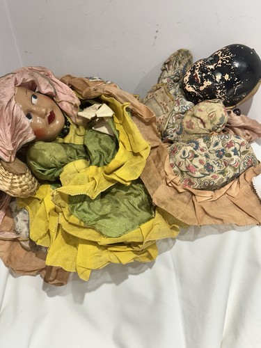 Antique topsy turvy rag doll - rag,