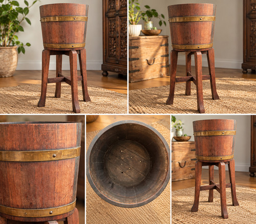 Vintage 1950s wooden barrel - vintage,