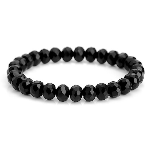 Black crystal beads - black,