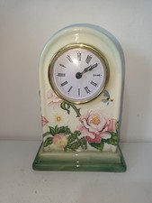 Old Tupton Ware Mantel Clock H16cm X W12cm (New Battery Fitted) Vgc