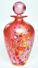 Isle of Wight Glass. Summer Fruits Large Iridescent Perfume Bottle