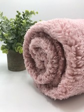 Pink Sherpa Fleece Fluffy Borg Faux Fur Fabric