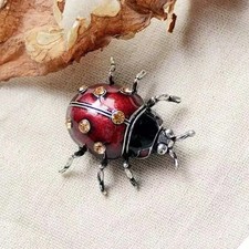 Enamel Rhinestone Ladybug