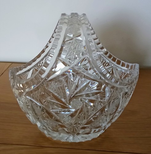 Vintage lead crystal basket - lead,