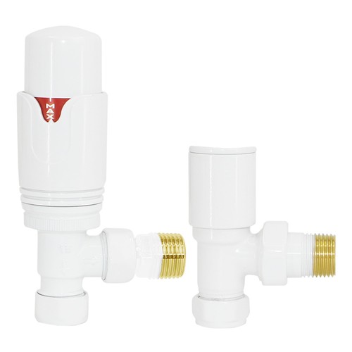 Designer radiator valves white - radiator,