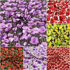 Realistic Flowers Fabric