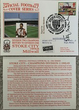STOKE CITY V MILLWALL 1993 DAWN FIRST DAY COVER SIGNED BY SIR STANLEY MATTHEWS
