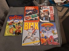 Vintage Annual Bundle 1980s popeye ,bmx  jame bond Street hawk ,centurions 