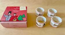 Vintage Mason’s Christmas Village Napkin Rings - Set Of Four Boxed 1983