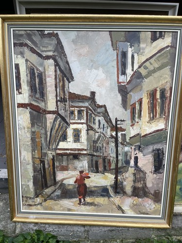 Mid century impressionist oil - mid-century,