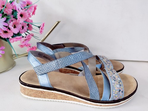 Rieker blue faux leather - blue,