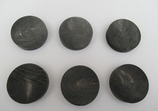6 BLACK WATER BUFFALO HORN SPACERS/CAPPING/DISC  for WALKING STICK MAKING/CRAFTS