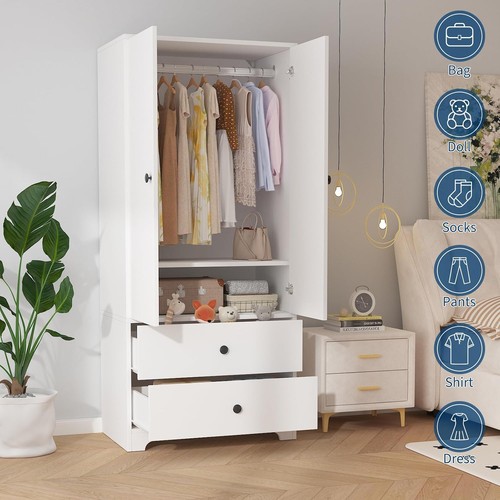 Wooden armoire wardrobe - 71",
