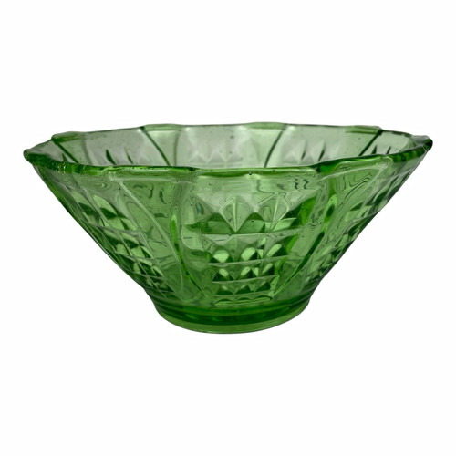 Vintage green pressed glass - green,