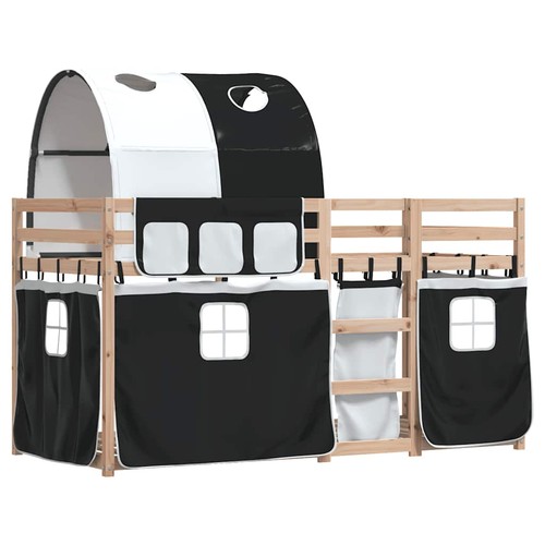 Bunk bed with - with, curtains