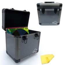 Gorilla 12" LP Vinyl Record Carry Case DJ Storage Box Carbon Holds 60 (Pair)