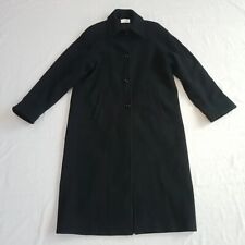 Astraka Xmas Winter Coat Black Long Wool Blend Vintage Coat Pockets Lined UK16