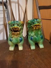 Two Vintage Foo Dogs  Ceramic