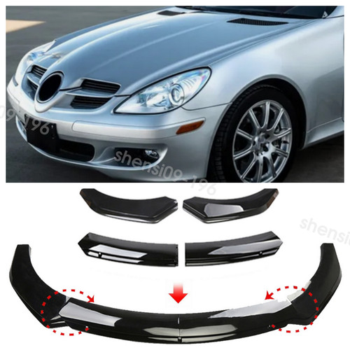 Gloss black front bumper - black,