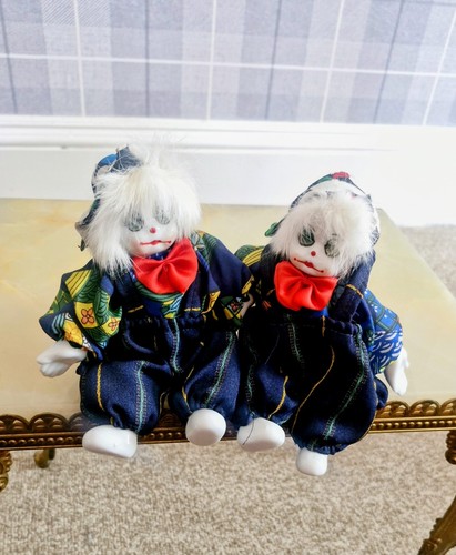 Vintage pair porcelain clown - pair,