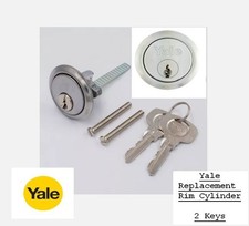 RIM CYLINDER WITH 2 KEYS YALE B-1109-SC  - SATIN CHROME - NEW