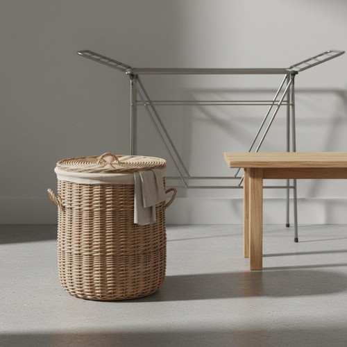 Woven laundry hamper handmade - hamper,