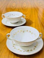 Royal Doulton “Citadel” Cream Soup Cup & Saucer–Fine Translucent China- Set of 2