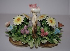 Vintage capodimonte italian porcelain flower basket