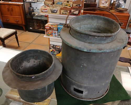 Antique copper glue - pots, and