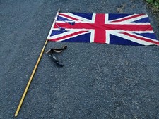 VINTAGE GIRL GUIDES  UNION JACK PARADE FLAG SEWEN AND POLE LARGE
