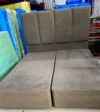 HYPNOS Emperor Bedset Sprung 4 Drawers 200x200cm Imperio 802 Dark Grey RRP £3430