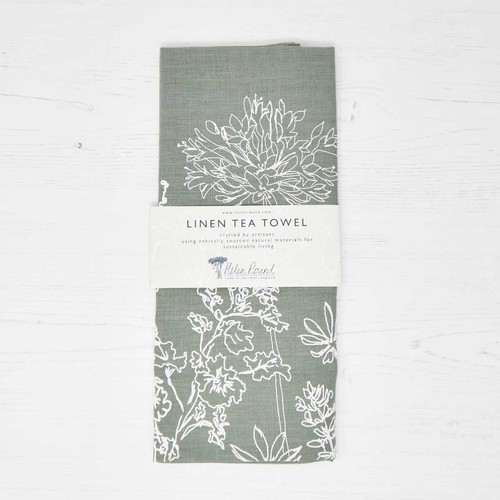 Helen round natural linen tea - round,