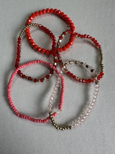 Red pink faceted - red,