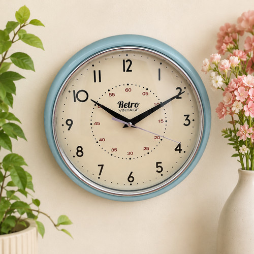 Retro blue wall - retro, round