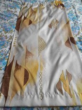 One Vintage Fibreglass Curtain White Orange Yellow Atomic. Vintage Fabric