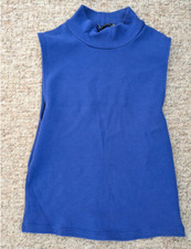 Women's blue zara sleeveless jumper top size large