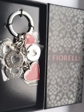 Retro Keyring Metal  Diamante Red Charms FIORELLI boxed hearts 