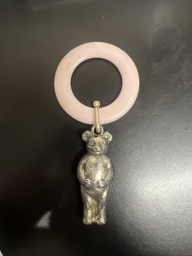 Antique silver plated teddy - antique,