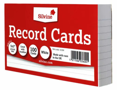 Silvine record cards - record,