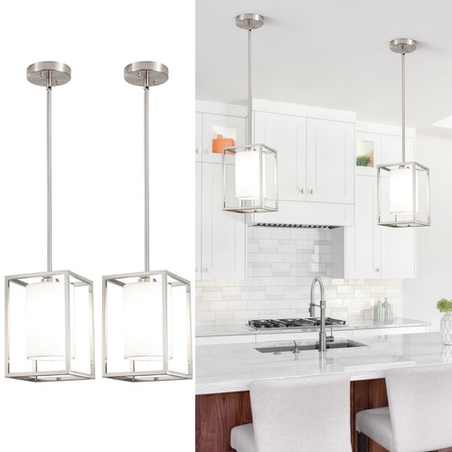 Brushed nickel pendant - pendant, lights