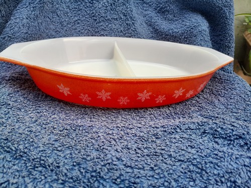 Pyrex snowflake vintage orange - snowflake,