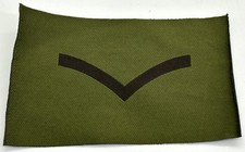 British Military Issue Green Black Rectangle Lance Corporal Rank Patch
