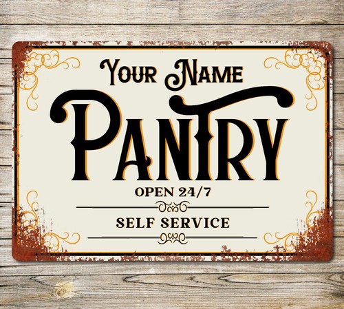 Personalised pantry sign - personalised, metal