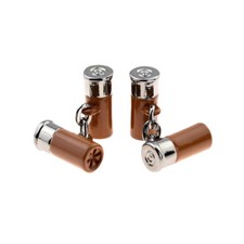 Silver & Brown Shotgun Cartridge Cufflinks - X2PSN356B