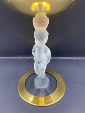 Large Gold Coloured Nude Bayel Crystal Wine Goblet.