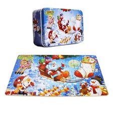 Oostifun 60 Pieces Wooden Jigsaw Puzzle Merry Christmas Xmas Santa Clau