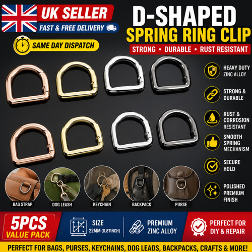 5pcs shaped spring ring - d-shaped,