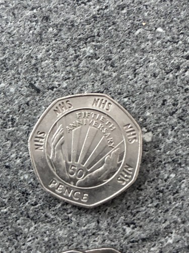 Nhs 50th anniversary 50p coin - nhs,