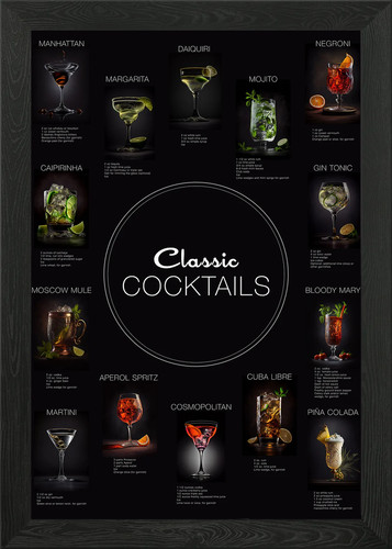 Classic cocktails framed - classic,