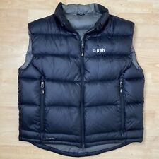 Rab Mens Neutrino Down Zip Puffer Vest Gilet Pertex Quantum Black Size XL